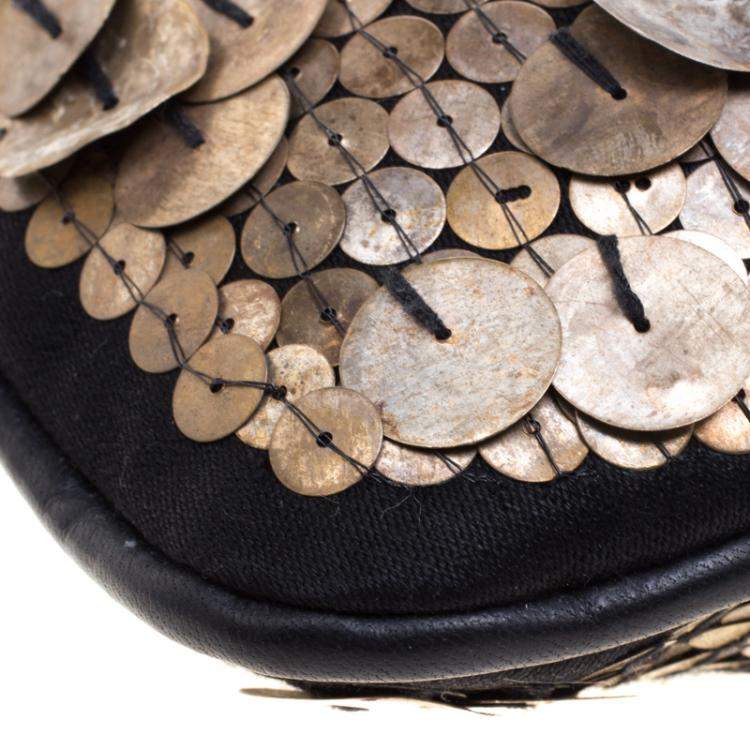 Pre Owned Chloe Black and Metallic Sequin Embellished Shoulder Bag