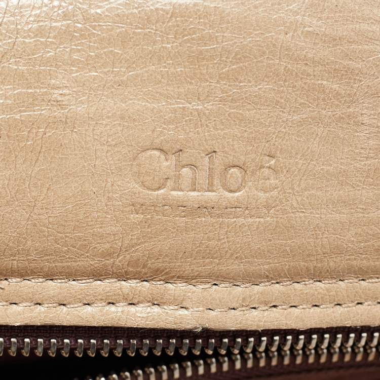 Pre Owned Chloe Metallic Rose Gold Python Large Saskia Satchel