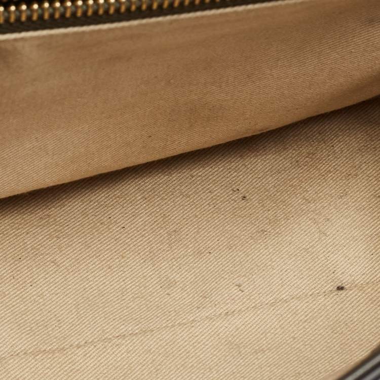 Pre Owned Chloe Dark Grey/Brown Croc Embossed Leather C Top Handle Bag