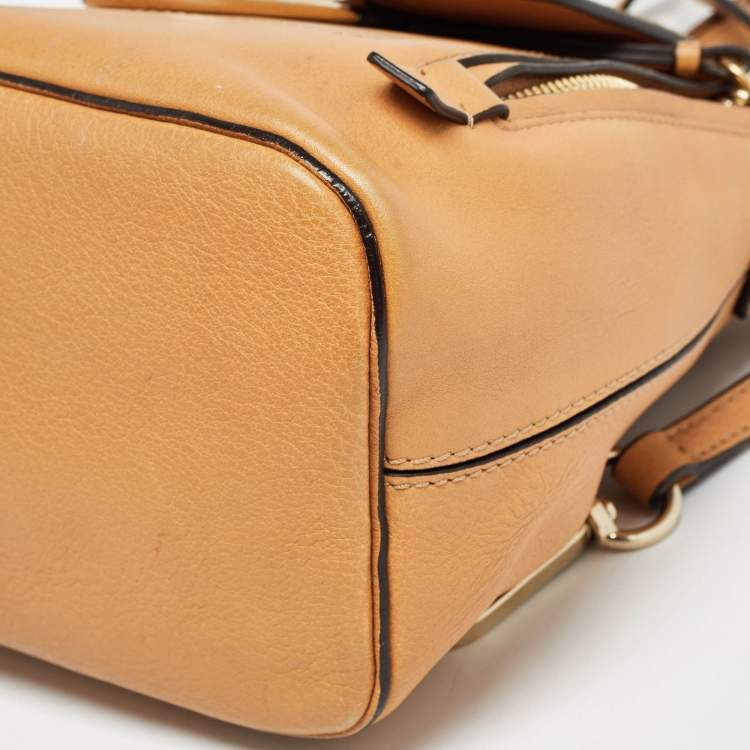 Pre Owned Chloe Tan Leather and Suede Mini Faye Daye Backpack