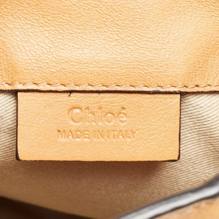 Pre Owned Chloe Tan Leather and Suede Mini Faye Daye Backpack