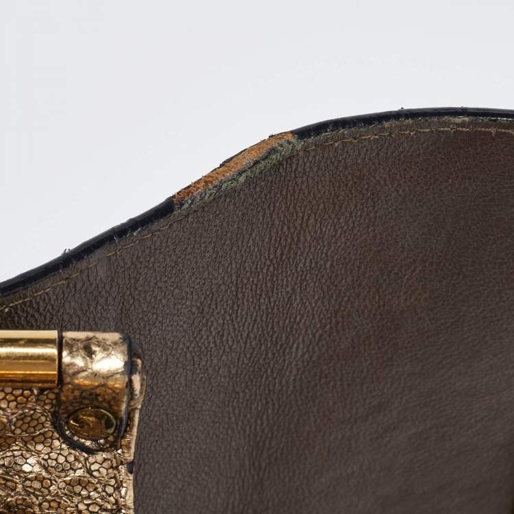 Pre Owned Chloe Gold Python Small Sally Shoulder Bag