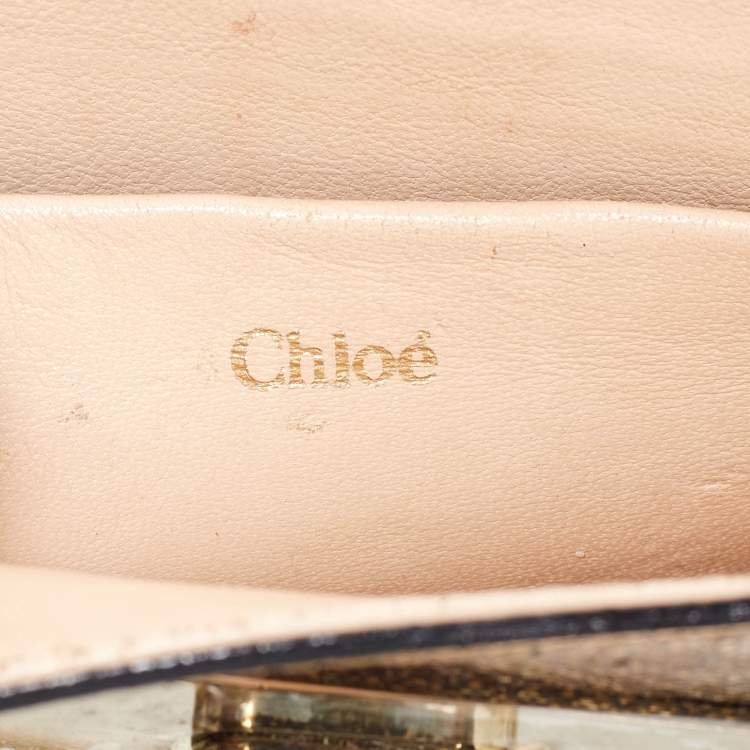 Pre Owned Chloe Gold Python Small Sally Shoulder Bag