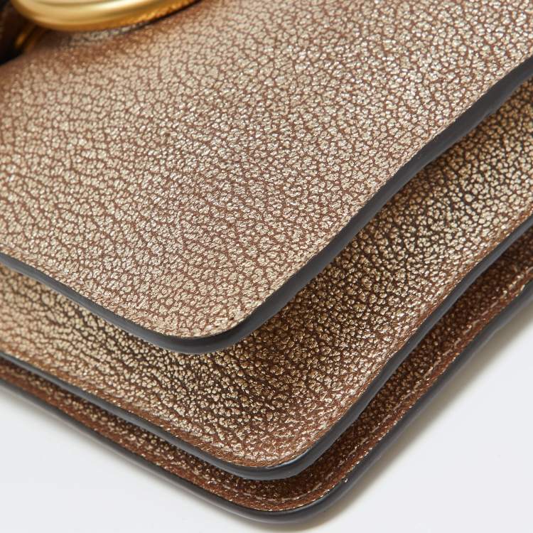 Pre Owned Chloe Gold/Beige Leather Mini Faye Crossbody Bag