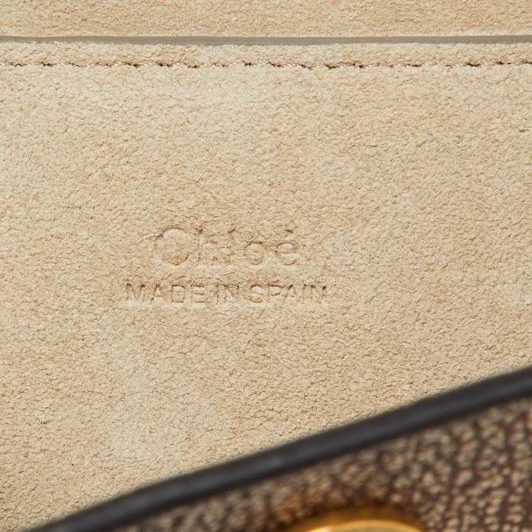 Pre Owned Chloe Gold/Beige Leather Mini Faye Crossbody Bag