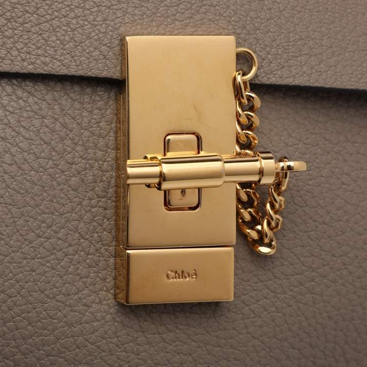 Pre Owned Chloe Grey Leather Medium Drew Shoulder Bag