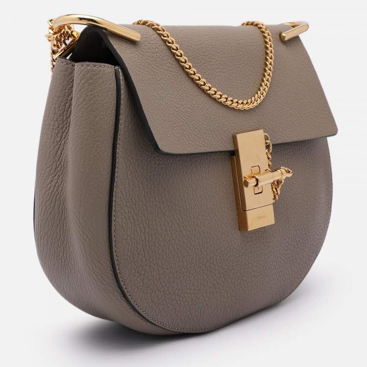 Pre Owned Chloe Grey Leather Medium Drew Shoulder Bag