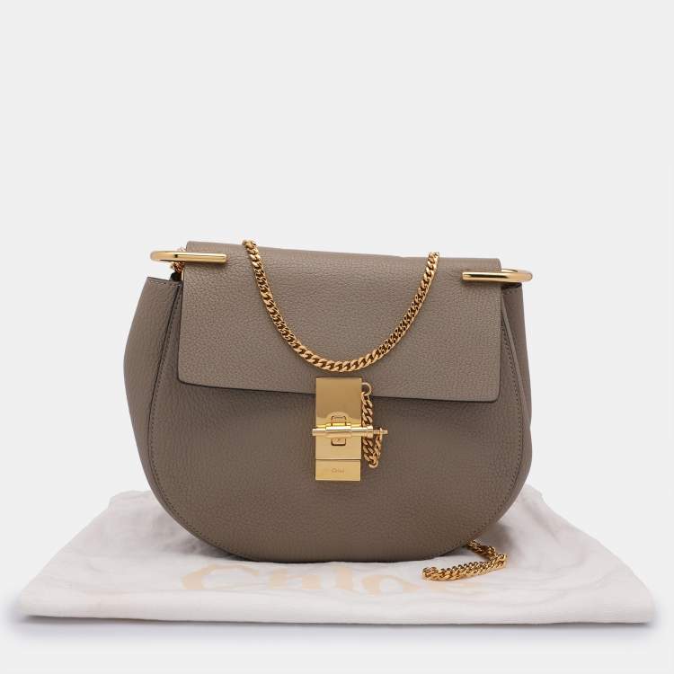 Pre Owned Chloe Grey Leather Medium Drew Shoulder Bag