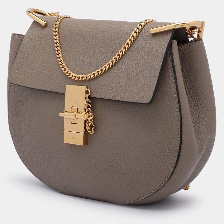 Pre Owned Chloe Grey Leather Medium Drew Shoulder Bag