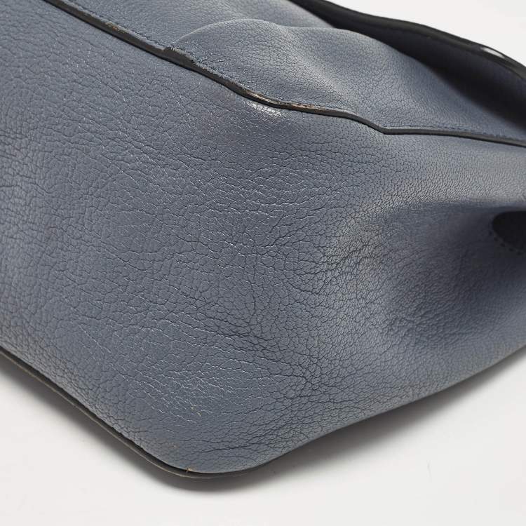 Pre Owned Chloe Ash Blue Leather Medium Elsie Shoulder Bag