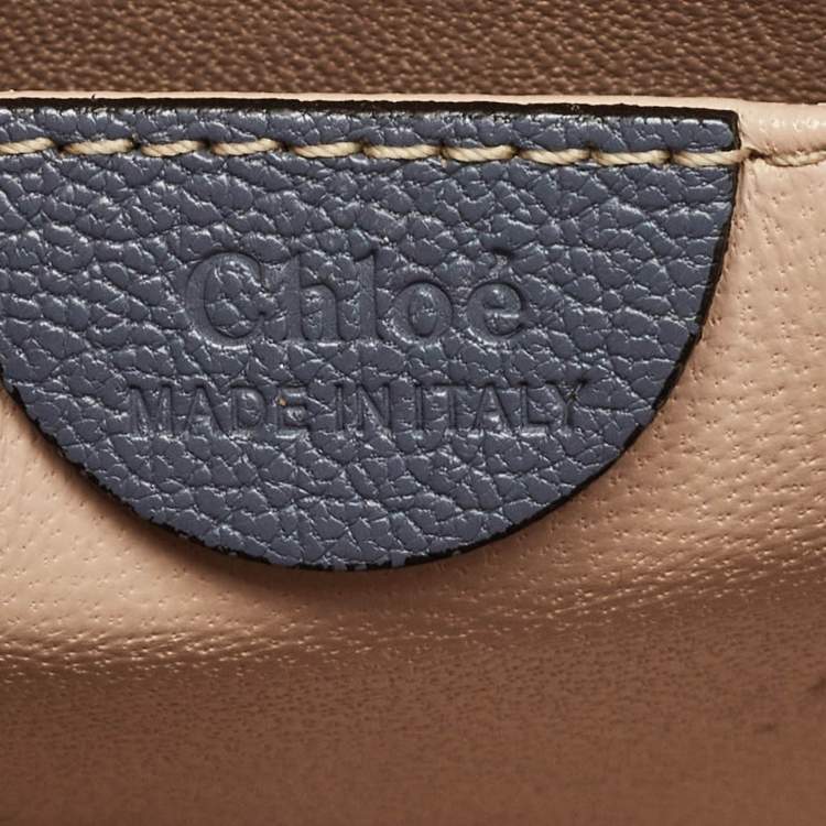 Pre Owned Chloe Ash Blue Leather Medium Elsie Shoulder Bag
