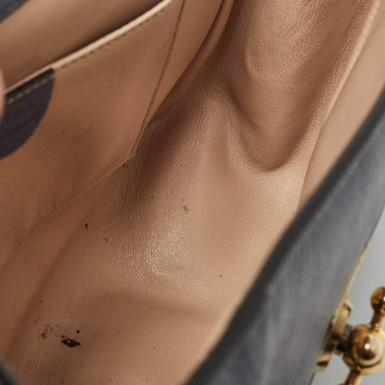 Pre Owned Chloe Ash Blue Leather Medium Elsie Shoulder Bag