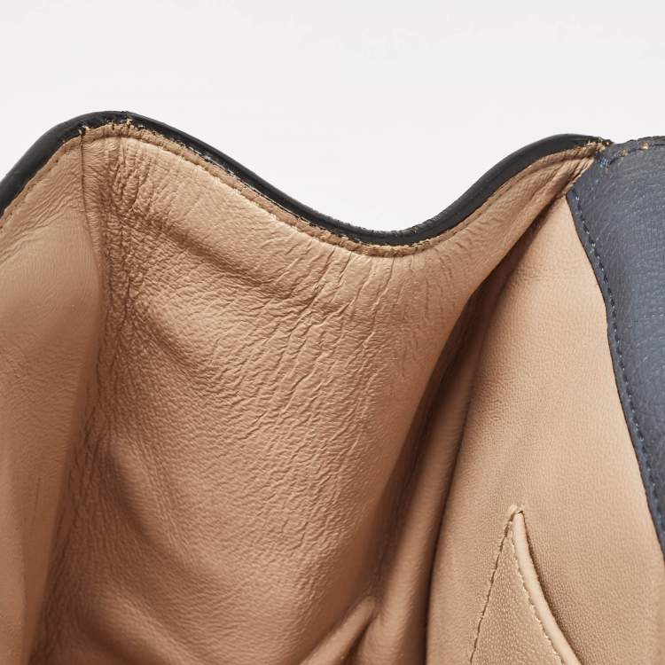 Pre Owned Chloe Ash Blue Leather Medium Elsie Shoulder Bag