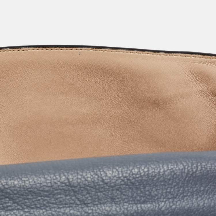 Pre Owned Chloe Ash Blue Leather Medium Elsie Shoulder Bag