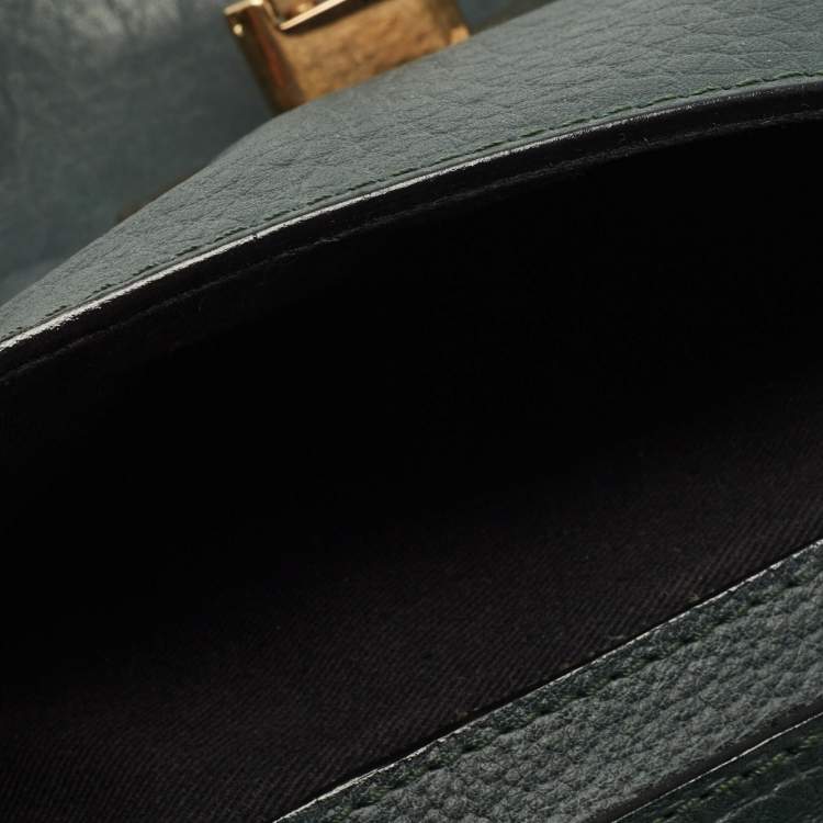 Pre Owned Chloe Dark Green Leather Medium Sally Shoulder Bag