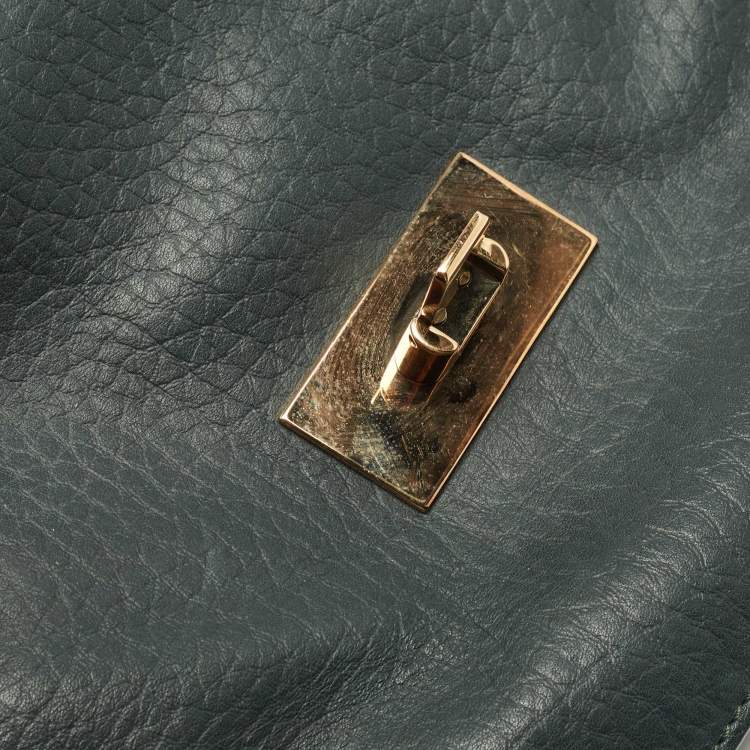 Pre Owned Chloe Dark Green Leather Medium Sally Shoulder Bag