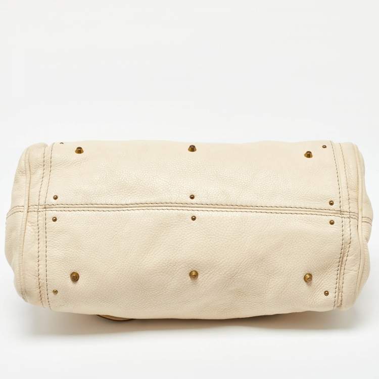 Pre Owned Chloe Cream Leather Medium Paddington Satchel