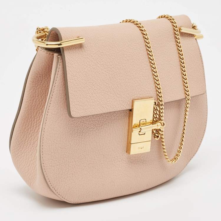 Pre Owned Chloe Pink Leather Medium Drew Shoulder Bag