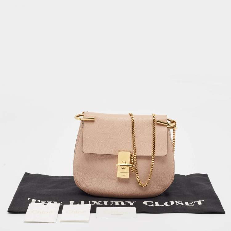 Pre Owned Chloe Pink Leather Medium Drew Shoulder Bag