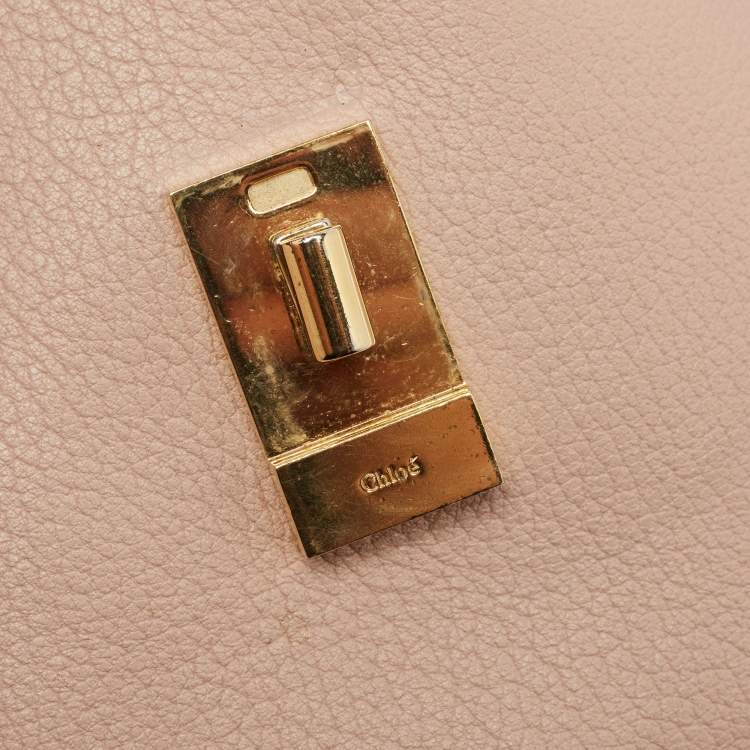 Pre Owned Chloe Pink Leather Medium Drew Shoulder Bag