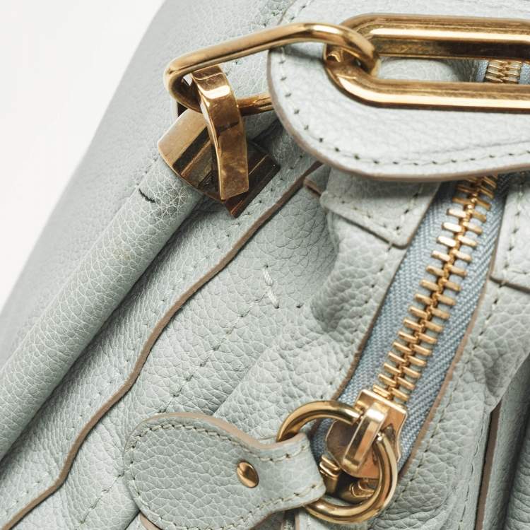 Pre Owned Chloe Light Green Leather Medium Paraty Bag