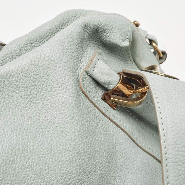 Pre Owned Chloe Light Green Leather Medium Paraty Bag