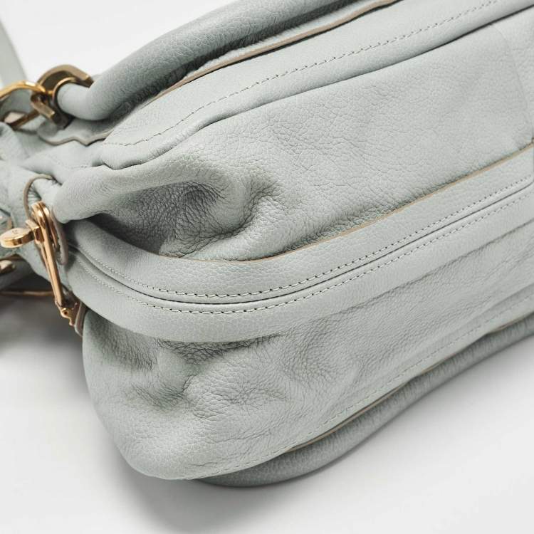 Pre Owned Chloe Light Green Leather Medium Paraty Bag