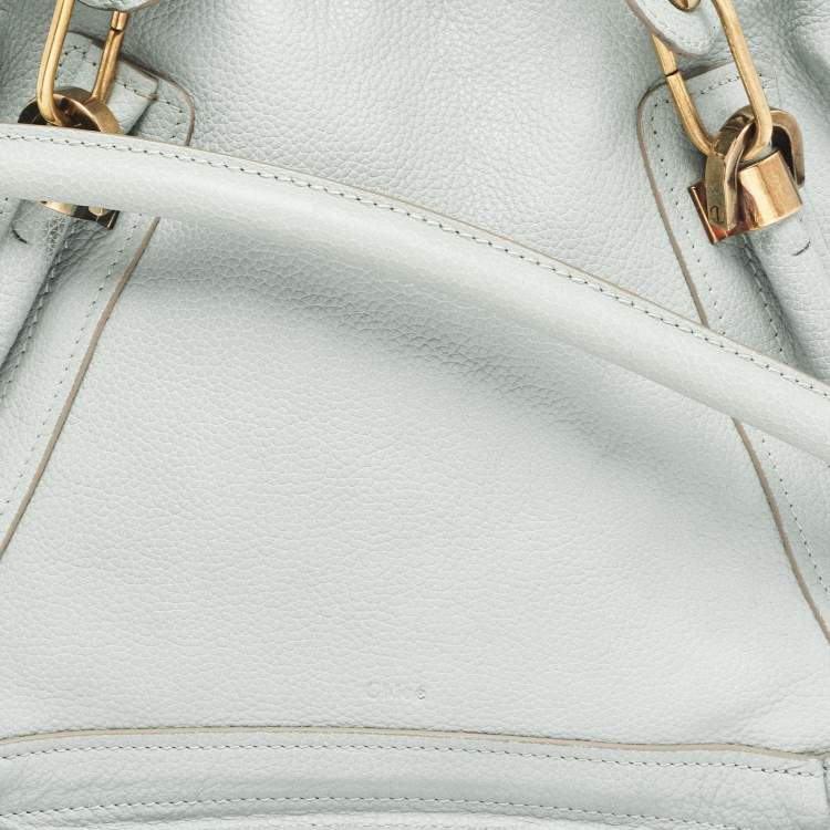 Pre Owned Chloe Light Green Leather Medium Paraty Bag