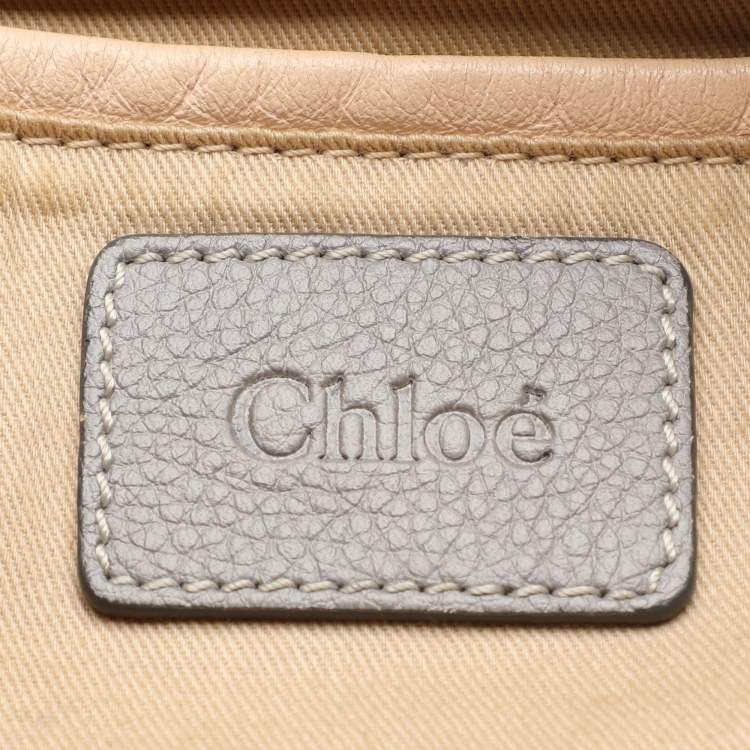 Pre Owned Chloe Grey Leather Medium Paraty Shoulder Bag