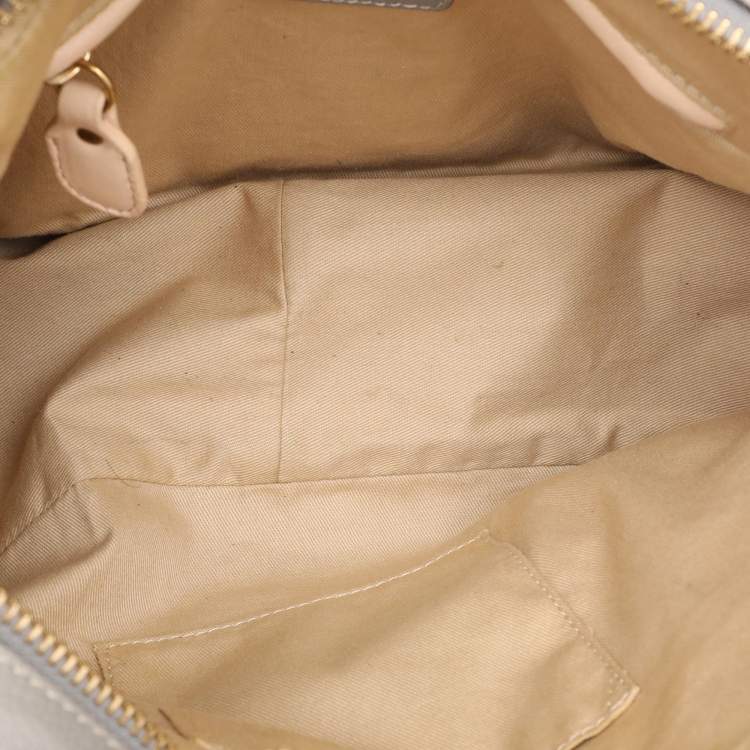 Pre Owned Chloe Grey Leather Medium Paraty Shoulder Bag