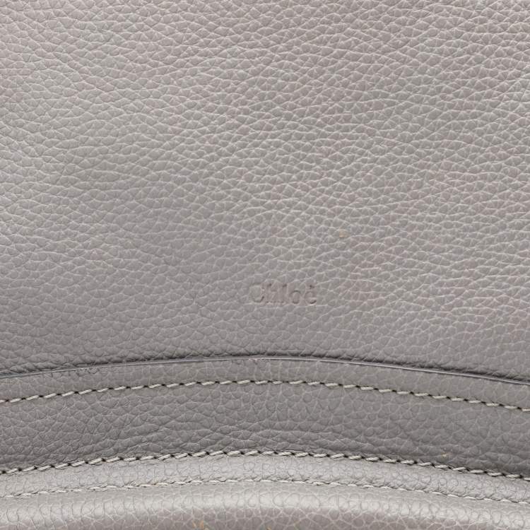 Pre Owned Chloe Grey Leather Medium Paraty Shoulder Bag