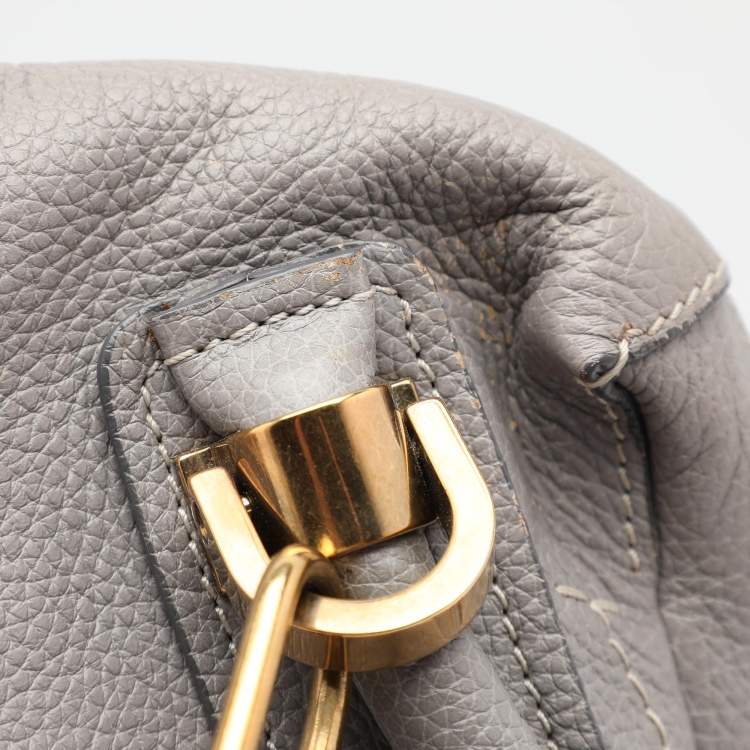 Pre Owned Chloe Grey Leather Medium Paraty Shoulder Bag