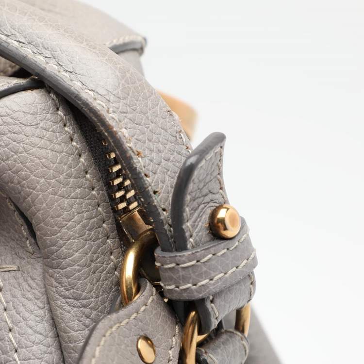 Pre Owned Chloe Grey Leather Medium Paraty Shoulder Bag