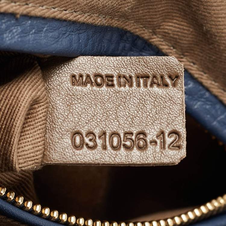 Pre Owned Chloe Blue Leather Large Marcie Satchel