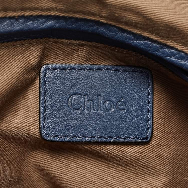 Pre Owned Chloe Blue Leather Large Marcie Satchel