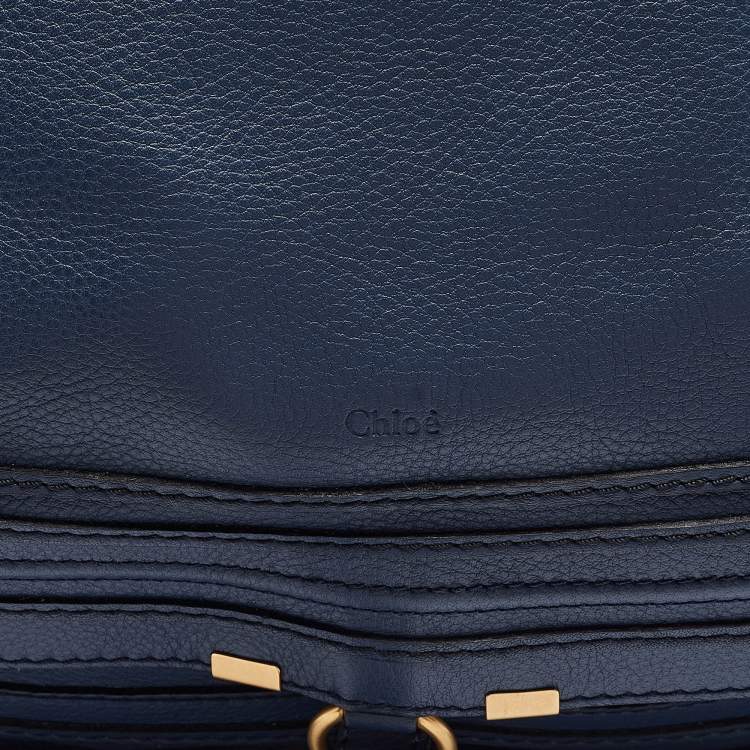 Pre Owned Chloe Blue Leather Large Marcie Satchel