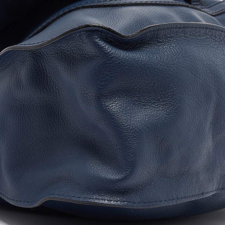 Pre Owned Chloe Blue Leather Large Marcie Satchel