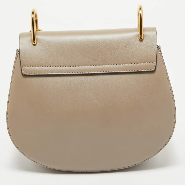مملوكة مسبقًا Chloe Grey Leather and Suede Medium Drew Shoulder Bag