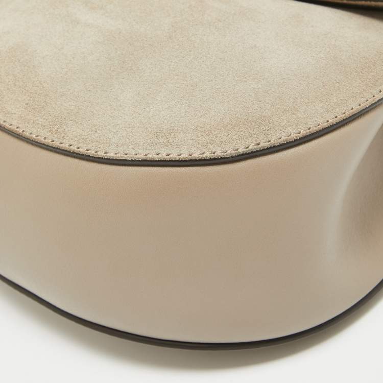 مملوكة مسبقًا Chloe Grey Leather and Suede Medium Drew Shoulder Bag