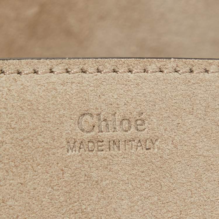 مملوكة مسبقًا Chloe Grey Leather and Suede Medium Drew Shoulder Bag