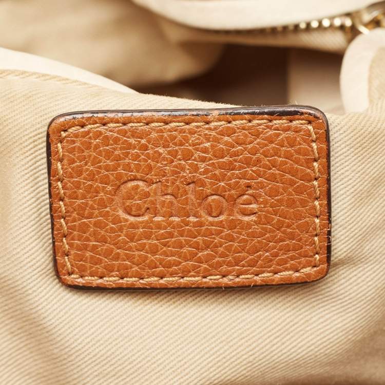 Pre Owned Chloe Brown Leather Large Paraty Shoulder Bag