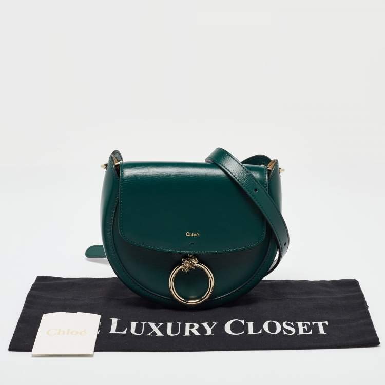 Pre Owned Chloe Green Leather Arlène Small Flap Crossbody Bag