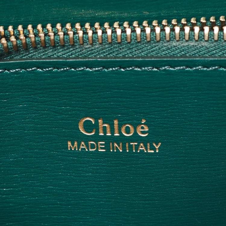Pre Owned Chloe Green Leather Arlène Small Flap Crossbody Bag