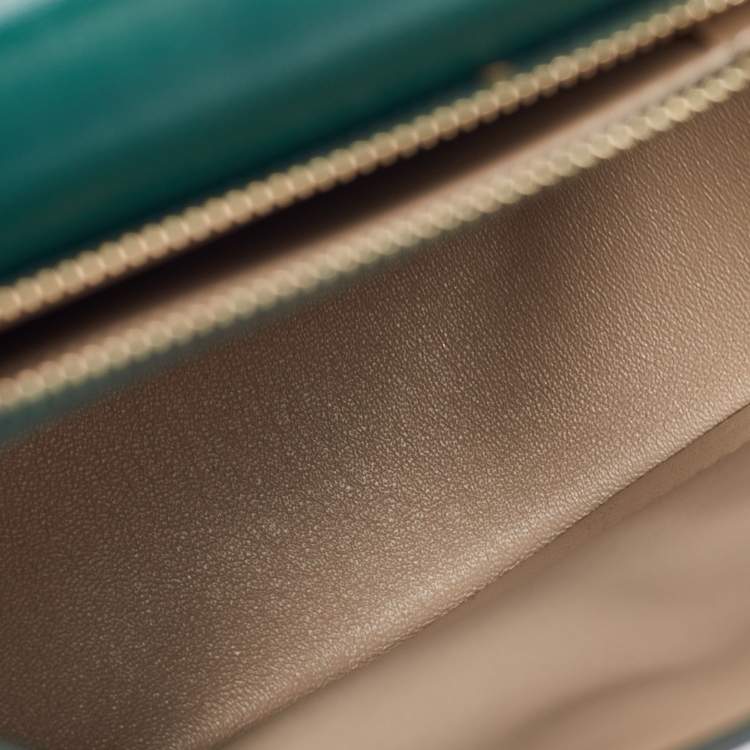 Pre Owned Chloe Green Leather Arlène Small Flap Crossbody Bag