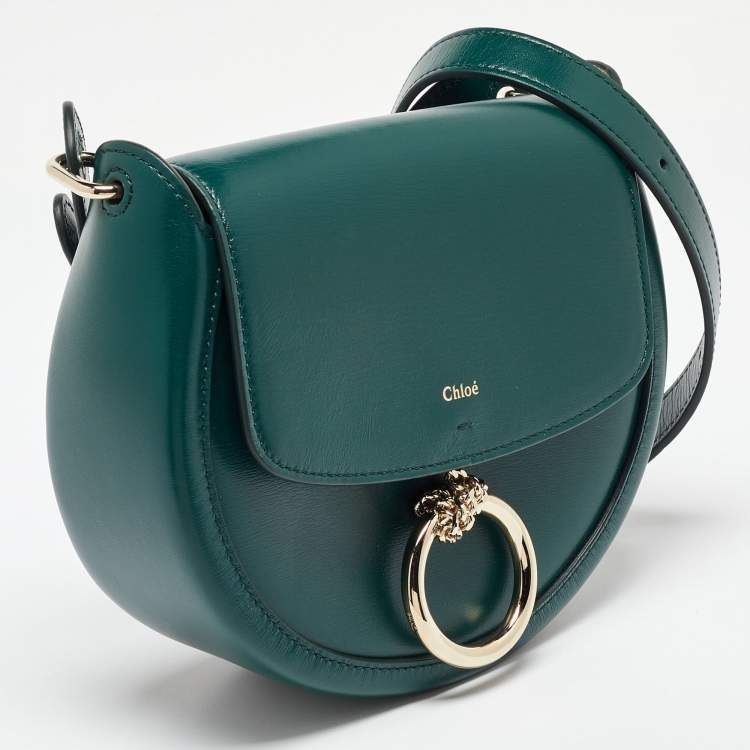 Pre Owned Chloe Green Leather Arlène Small Flap Crossbody Bag