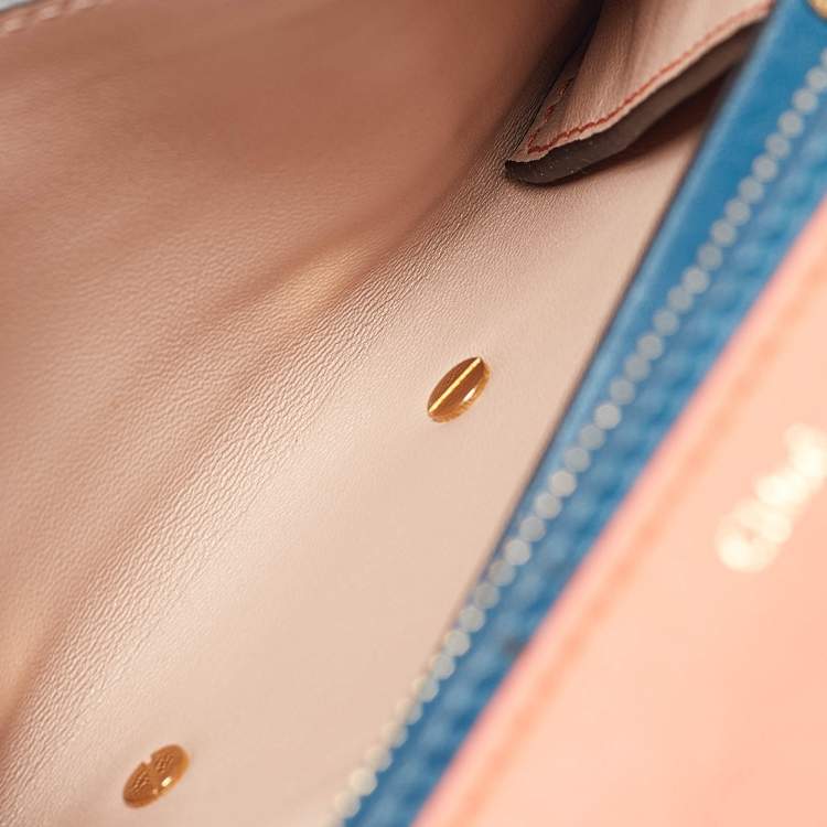 Pre Owned Chloe Orange Leather Fold Over Flap Wallet