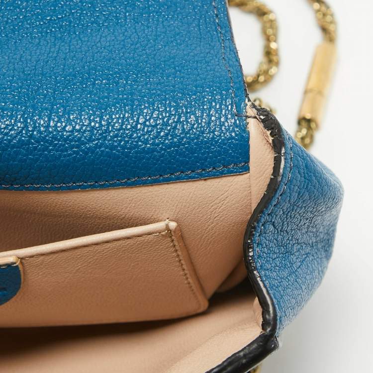 مملوكة مسبقًا Chloe Blue Leather Mini Elsie Crossbody Bag