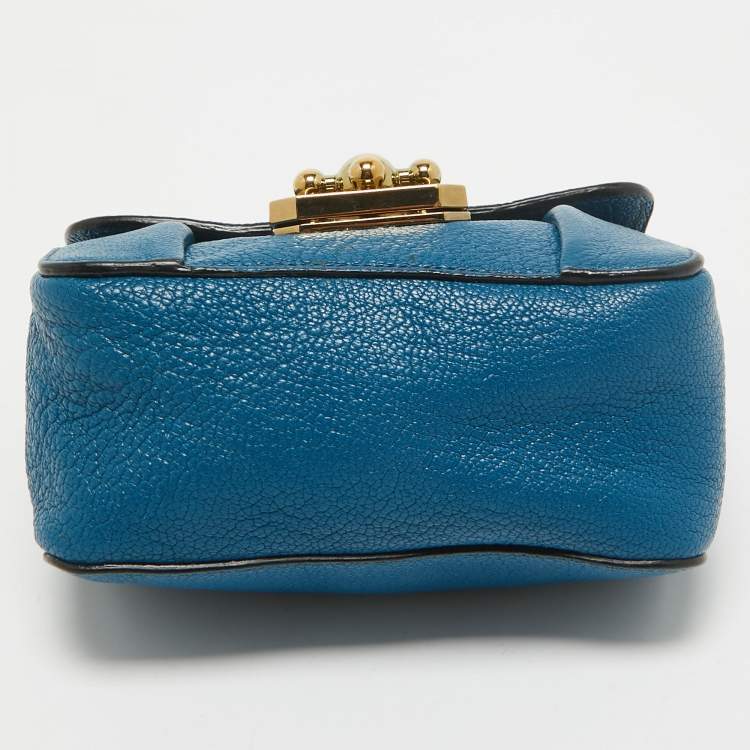 مملوكة مسبقًا Chloe Blue Leather Mini Elsie Crossbody Bag