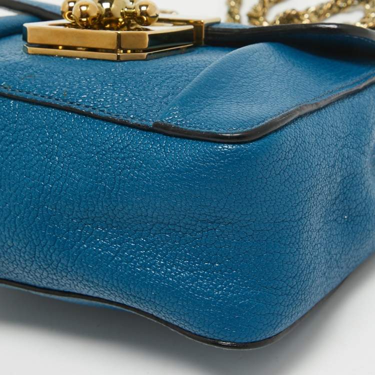 مملوكة مسبقًا Chloe Blue Leather Mini Elsie Crossbody Bag