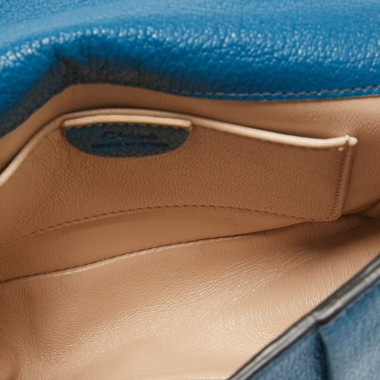 مملوكة مسبقًا Chloe Blue Leather Mini Elsie Crossbody Bag